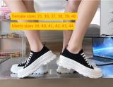 Thick soled low cut canvas shoes