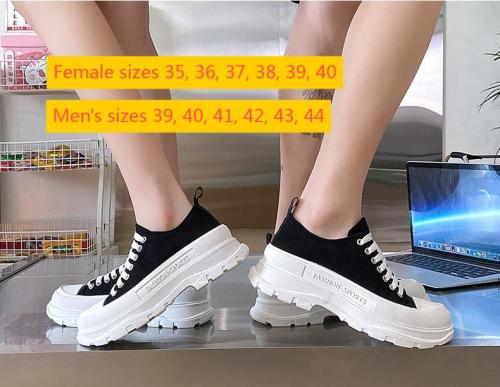 Thick soled low cut canvas shoes