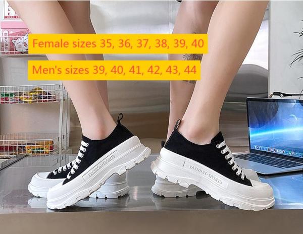 Thick soled low cut canvas shoes