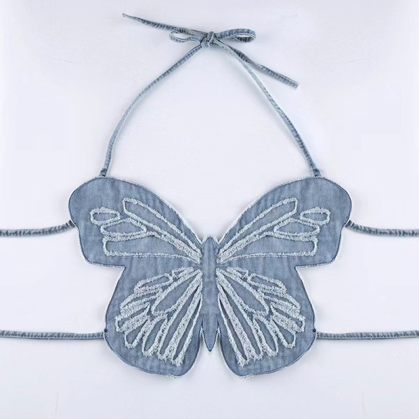 Butterfly neck suspender vest top
