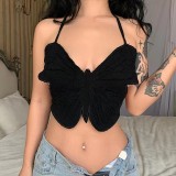 Butterfly neck suspender vest top