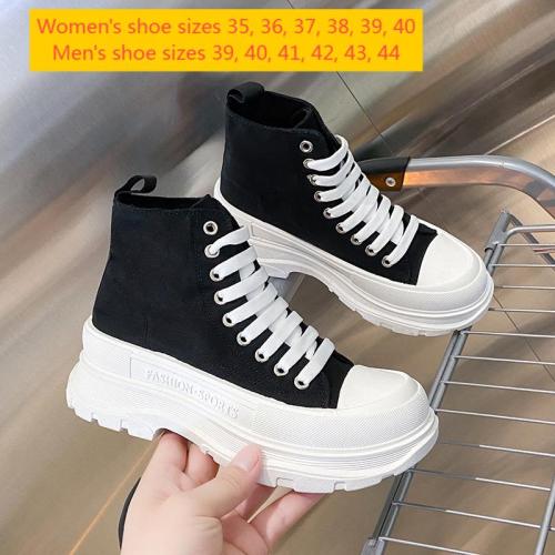 Thick soled high top canvas shoes