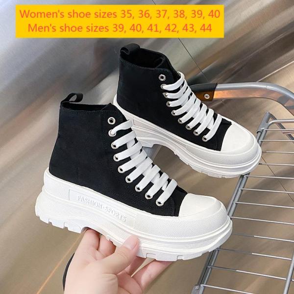 Thick soled high top canvas shoes