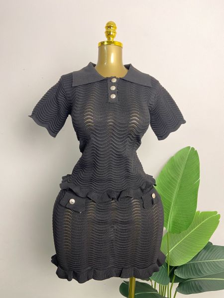 Knitted suit short skirt