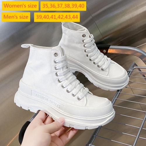 Thick soled high top canvas shoes