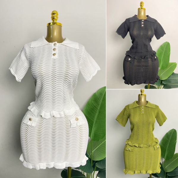 Knitted suit short skirt