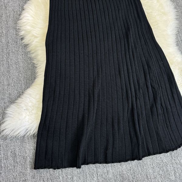 Hollow out slim fit and slimming knitted dress 855356816393