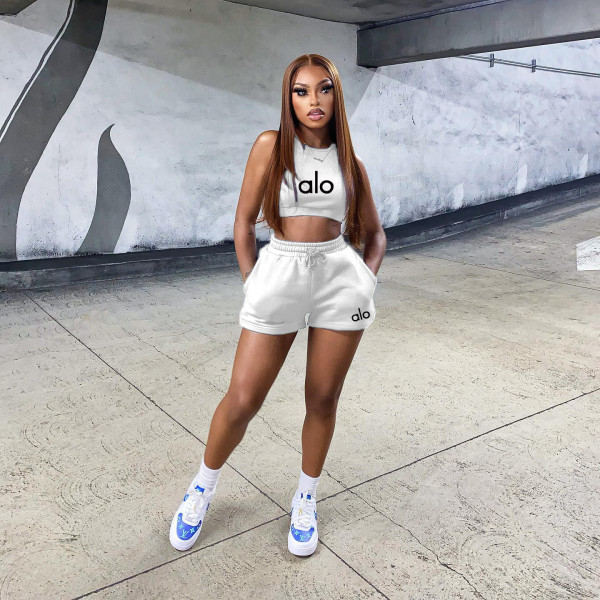 Leisure sports suit sleeveless vest shorts two-piece set