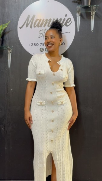 Hollow out slim fit and slimming knitted dress 855356816393