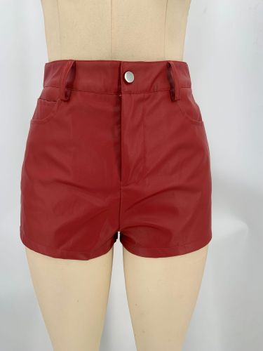 PU leather shorts