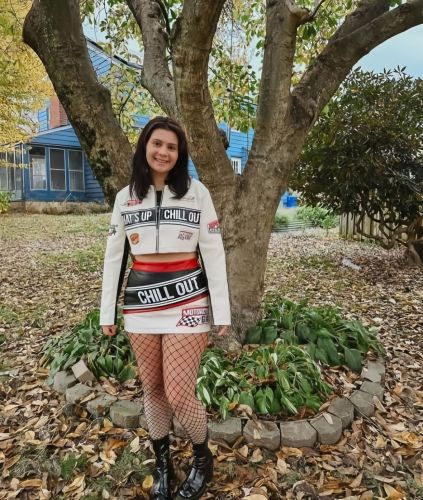 Stand up collar zipper PU leather top Heavy duty letter printed cardigan jacket