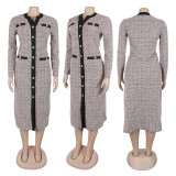 Knitted small fragrant style slim fit dress