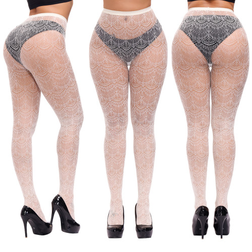 Large jacquard pantyhose, fun mesh socks, long leg leggings