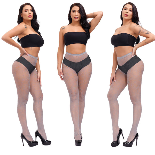 Large jacquard pantyhose, fun mesh socks, long leg leggings