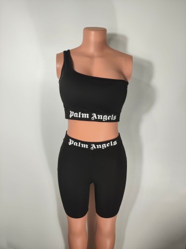 Printed tight fitting sports shorts set