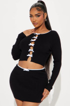 High elasticity knitted short skirt set High elasticity knitted short skirt set