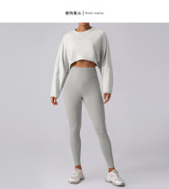Round neck sweatshirt T-shirt loose long sleeved top long pants set Round neck sweatshirt T-shirt loose long sleeved top long pants set