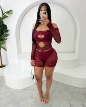 Fun hollowed out perspective mesh clothing high elasticity jumpsuit Fun hollowed out perspective mesh clothing high elasticity jumpsuit