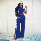 Wide leg loose pants two-piece set