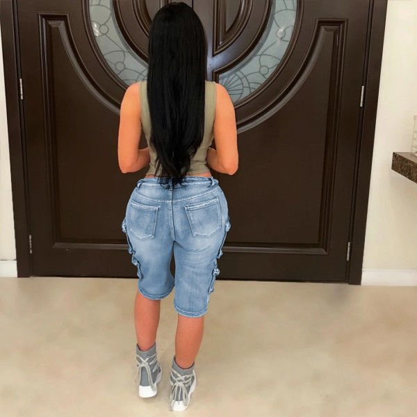 Loose large pocket wash shorts