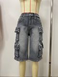 Loose large pocket wash shorts