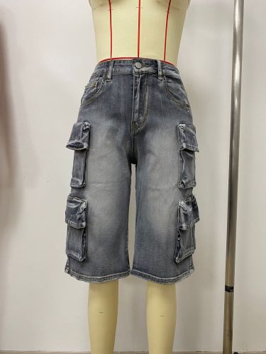 Loose large pocket wash shorts