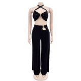 Two piece strapless pants set