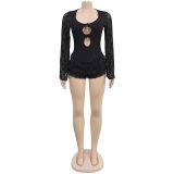 Women's backless flared sleeve lace jumpsuit skirt