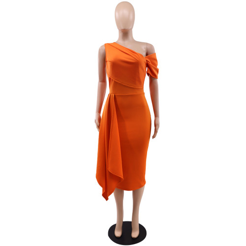 One shoulder pencil skirt dress dress