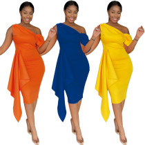 One shoulder pencil skirt dress dress