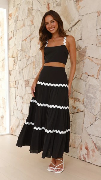 Ripple strapless oversized swing suit skirt