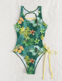 Back hollow strap one-piece swimsuit bikini