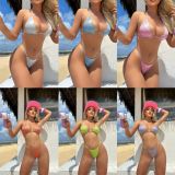 Split shiny bikini