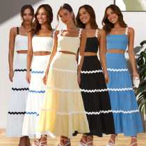 Ripple strapless oversized swing suit skirt