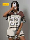 Letter printed shorts sports suit