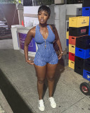Zipper stir fried and washed used jumpsuit