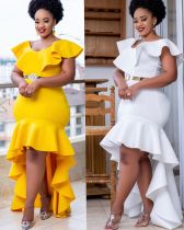 Solid color loose evening gown long skirt