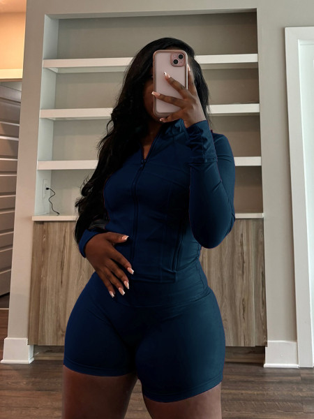 Sports tight fitting long sleeved shorts two-piece set