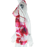 Fashionable Printed Dress, Sexy Backless Bodyress JD300371