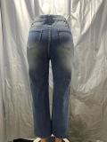 Retro washed denim hip-hop jeans MQR739040785466