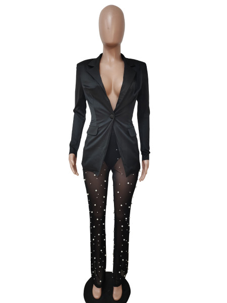 Suit pearl mesh straight tube set