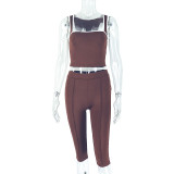 Two piece set of pleated backless flat collar suspender straps