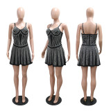 Fashionable Diamond Sexy Sleeveless Hip Bodycon Party Dress CY901833
