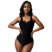 Sleeveless one-piece swimsuit