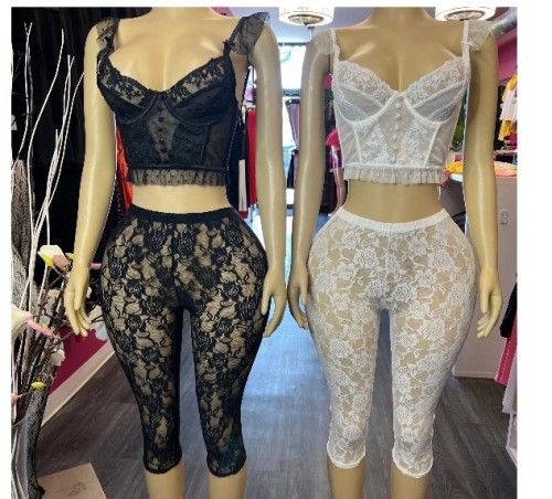 Lace shorts two-piece set