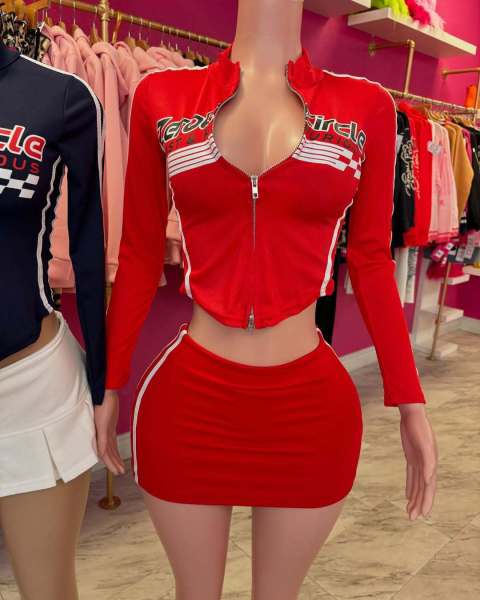 Half skirt two-piece set