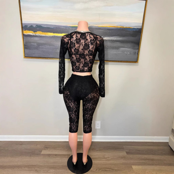 Lace shorts two-piece set