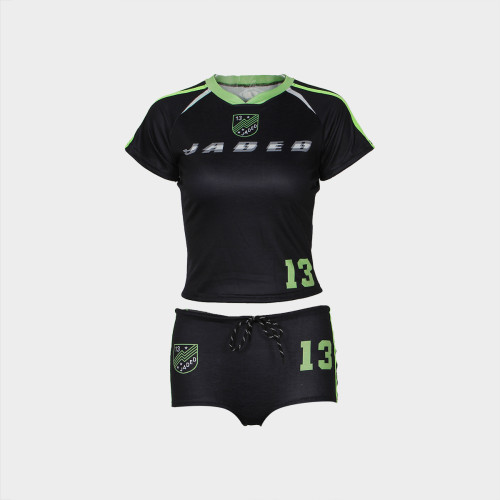 Letter printed short sleeved top and shorts set