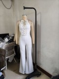 Women's high neck sleeveless jumpsuit A7554