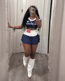 Printed Sports Skirt Set Y30032